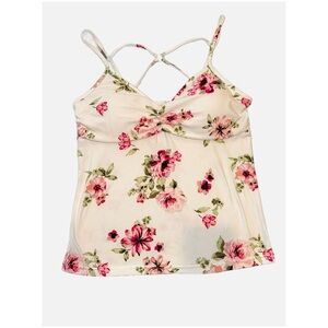One Step Up- Floral Print Women's spaghetti strap Top size Large